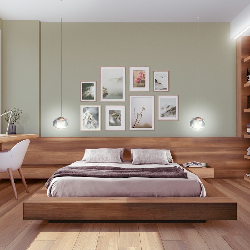 Walnut Panel Bed